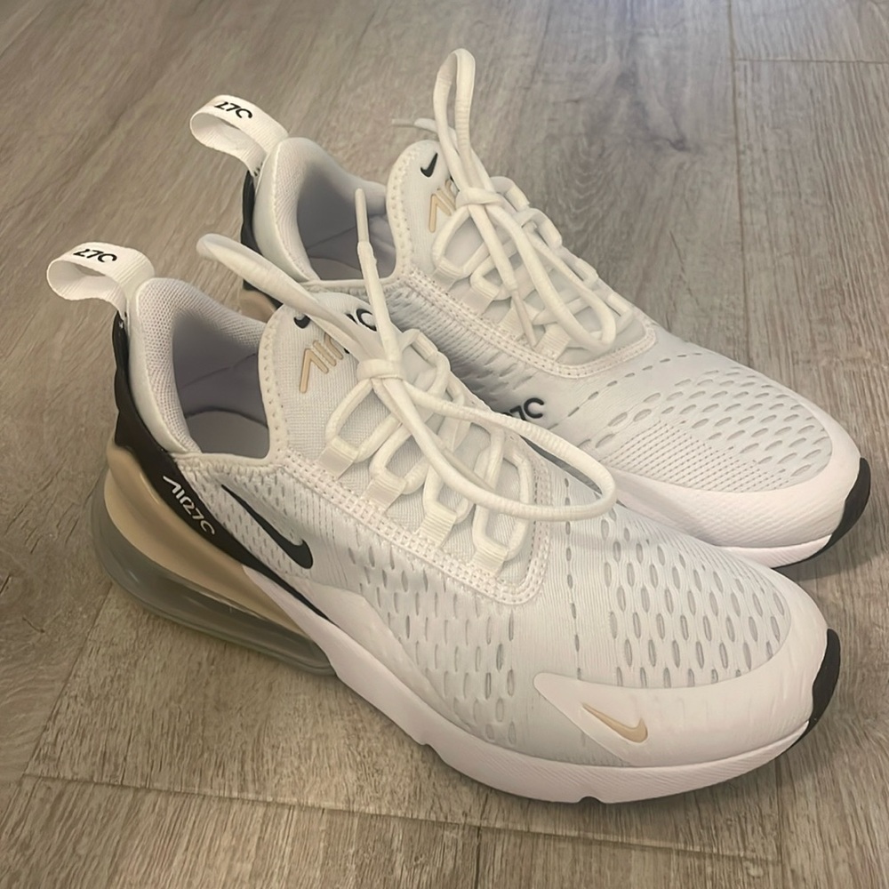 Nike Women’s Air Max 270 White/Tan Running Workout Sneakers Shoes Size 7.5